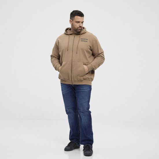 North Latitude Hoodie with Zipper Dark Sand - Mikiny & mikiny bez kapucne - Mikiny & Mikiny s Kapucňou 2XL-12XL
