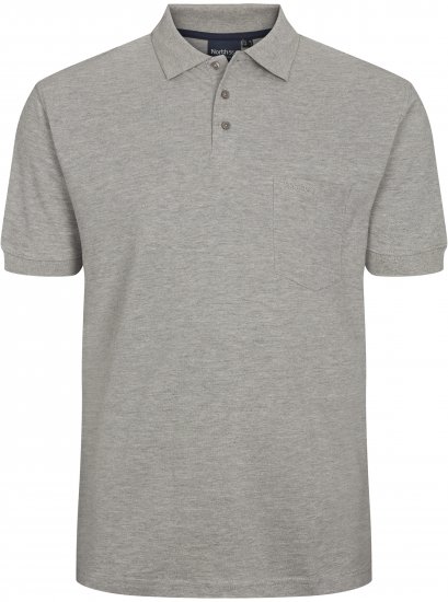 North Latitude Polo Short Sleeve Grey TALL - PÁNSKE OBLEČENIE MT-6XLT - Veľkosti pre VYSOKÝCH