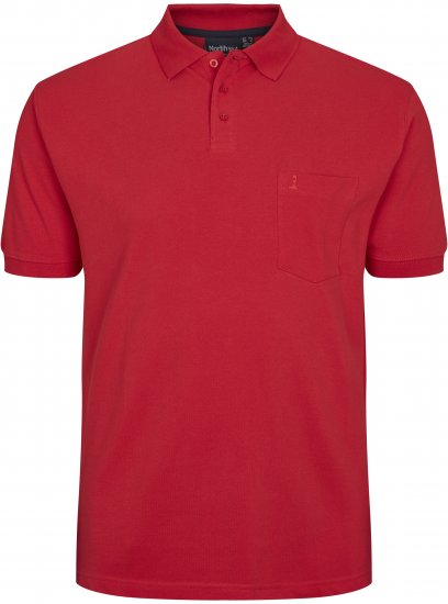 North Latitude Polo Short Sleeve Red TALL - PÁNSKE OBLEČENIE MT-6XLT - Veľkosti pre VYSOKÝCH