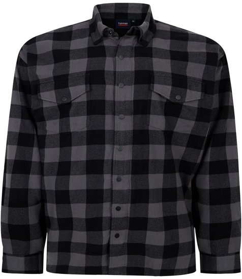 Espionage SH423 Checked Overshirt Black/Charcoal - Košele - Košele 2XL-10XL