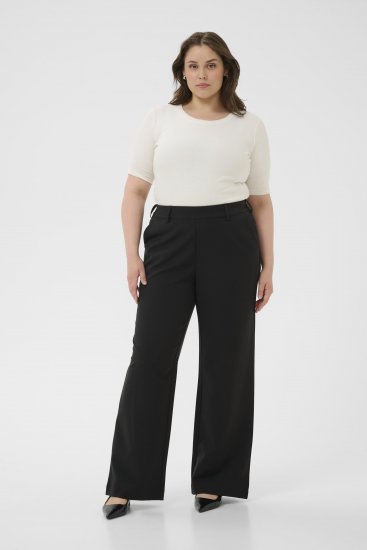 Kaffe Curve Halley Nohavice Čierna - Džíny & Nohavice vo Veľkých Veľkostiach – Plus Size - 