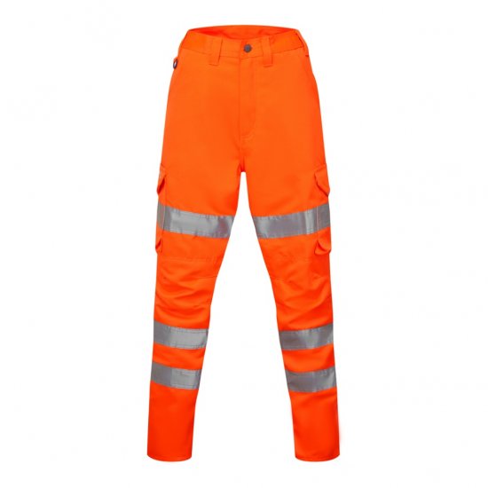 Leo Pennymoor EcoViz Women's Poly/Cotton Cargo Trousers Orange - Pracovné Odevy - 