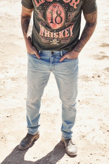JP1880 Jeans Regular Fit 5-Pocket Bleached Denim - Všetky odevy - Pánske nadrozmerné oblečenie