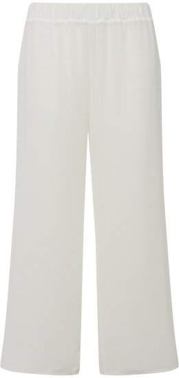 Ulla Popken Layered Chiffon Wide Leg Pants White - Džíny & Nohavice vo Veľkých Veľkostiach – Plus Size - 