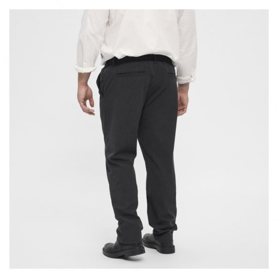 North Latitude Dress Pants Elastic Waist Dark Grey Melange - Nohavice - Pánske Nohavice Nadmerné Veľkosti