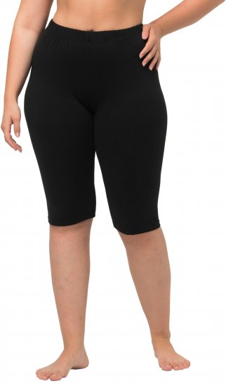 Ulla Popken Stretch Knit Bike Shorts Black - Džíny & Nohavice vo Veľkých Veľkostiach – Plus Size - 