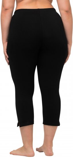 Ulla Popken Basic Stretch Knit Capris Black - Džíny & Nohavice vo Veľkých Veľkostiach – Plus Size - 