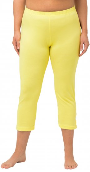 Ulla Popken Basic Stretch Knit Capris Yellow - Džíny & Nohavice vo Veľkých Veľkostiach – Plus Size - 