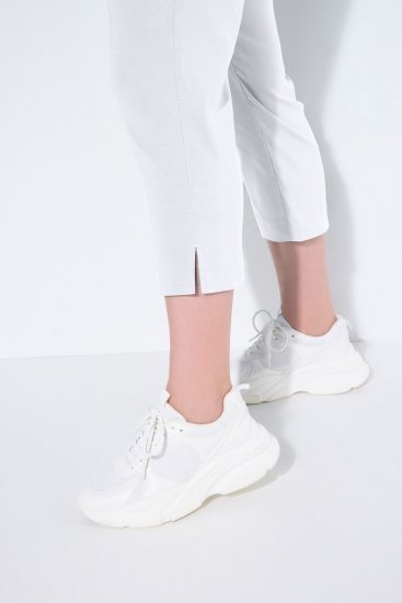 Ulla Popken Stretch Basic Bengaline Capri Pants Snow White - Nohavice - Nohavice pre ženy vo veľkých veľkostiach