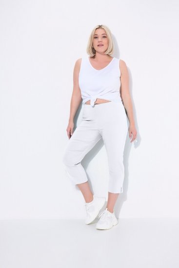 Ulla Popken Stretch Basic Bengaline Capri Pants Snow White - Nohavice - Nohavice pre ženy vo veľkých veľkostiach