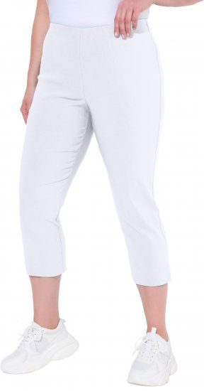 Ulla Popken Stretch Basic Bengaline Capri Pants Snow White - Džíny & Nohavice vo Veľkých Veľkostiach – Plus Size - 