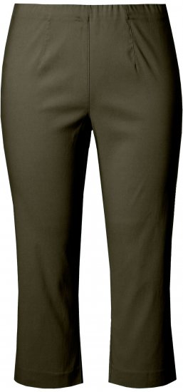 Ulla Popken Stretch Basic Bengaline Capri Pants Forest Forest Green - Džíny & Nohavice vo Veľkých Veľkostiach – Plus Size - 