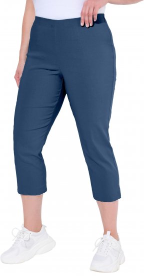 Ulla Popken Stretch Basic Bengaline Capri Pants Denim Blue - Džíny & Nohavice vo Veľkých Veľkostiach – Plus Size - 