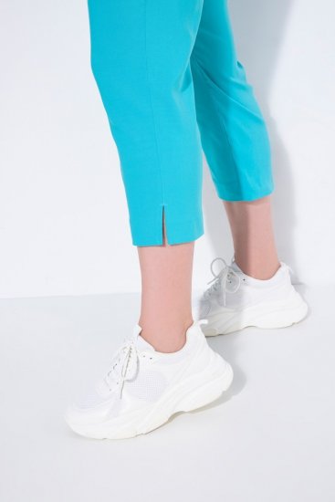 Ulla Popken Stretch Basic Bengaline Capri Pants Deep Aqua - Nohavice - Nohavice pre ženy vo veľkých veľkostiach