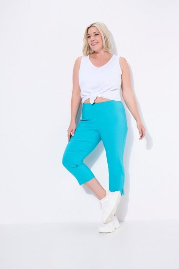 Ulla Popken Stretch Basic Bengaline Capri Pants Deep Aqua - Nohavice - Nohavice pre ženy vo veľkých veľkostiach
