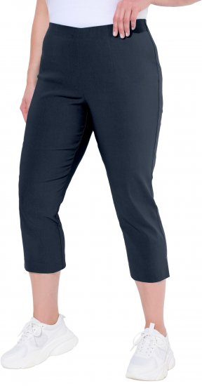Ulla Popken Stretch Basic Bengaline Capri Pants Navy Blue - Džíny & Nohavice vo Veľkých Veľkostiach – Plus Size - 
