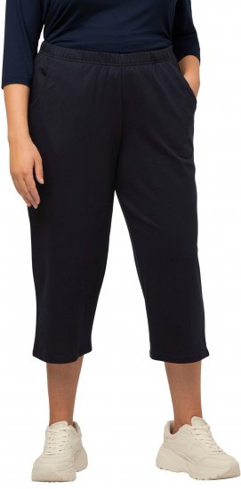 Ulla Popken Pull On Knit Elastic Waist Pocket Crop Pants Blue - Džíny & Nohavice vo Veľkých Veľkostiach – Plus Size - 