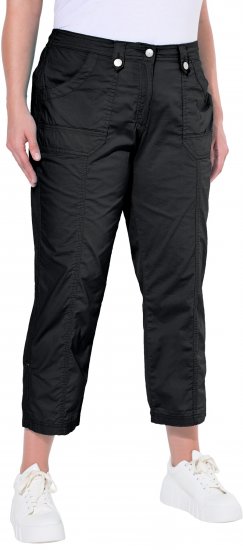 Ulla Popken Roll Tab Hem Stretch Cargo Pants Black - Džíny & Nohavice vo Veľkých Veľkostiach – Plus Size - 
