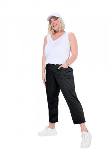 Ulla Popken Roll Tab Hem Stretch Cargo Pants Black - Ulla Popken - Ulla Popken oblečenie nadmerných veľkostí
