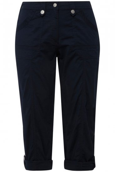 Ulla Popken Roll Tab Hem Stretch Cargo Pants Navy - Nohavice - Nohavice pre ženy vo veľkých veľkostiach