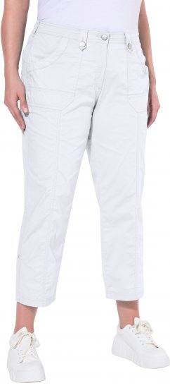Ulla Popken Roll Tab Hem Stretch Cargo Pants White - Džíny & Nohavice vo Veľkých Veľkostiach – Plus Size - 