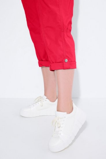 Ulla Popken Roll Tab Hem Stretch Cargo Pants Red - Nohavice - Nohavice pre ženy vo veľkých veľkostiach