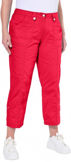 Ulla Popken Roll Tab Hem Stretch Cargo Pants Red - Džíny & Nohavice vo Veľkých Veľkostiach – Plus Size - 
