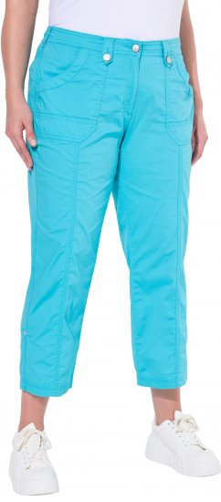 Ulla Popken Roll Tab Hem Stretch Cargo Pants Deep Aqua - Džíny & Nohavice vo Veľkých Veľkostiach – Plus Size - 