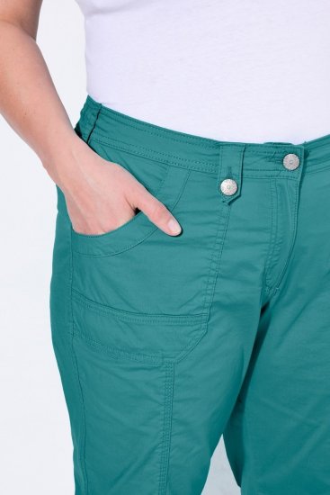 Ulla Popken Roll Tab Hem Stretch Cargo Pants Teal - Nohavice - Nohavice pre ženy vo veľkých veľkostiach