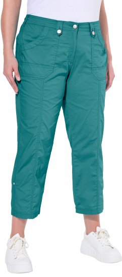 Ulla Popken Roll Tab Hem Stretch Cargo Pants Teal - Džíny & Nohavice vo Veľkých Veľkostiach – Plus Size - 
