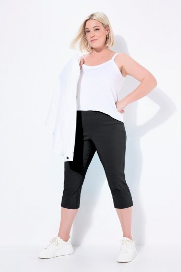 Ulla Popken Bengaline Elastic Waist Stretch Capri Pants Black - Nohavice - Nohavice pre ženy vo veľkých veľkostiach