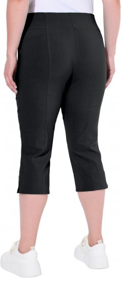 Ulla Popken Bengaline Elastic Waist Stretch Capri Pants Black - Džíny & Nohavice vo Veľkých Veľkostiach – Plus Size - 