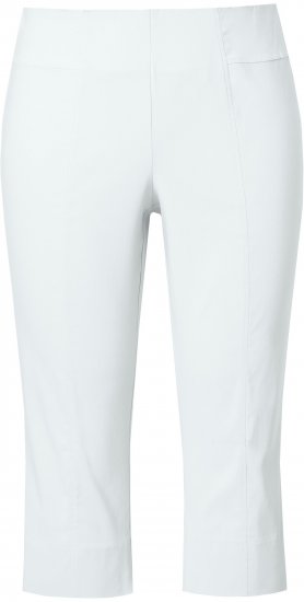Ulla Popken Bengaline Elastic Waist Stretch Capri Pants Snow White - Džíny & Nohavice vo Veľkých Veľkostiach – Plus Size - 