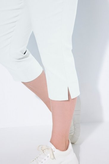 Ulla Popken Bengaline Elastic Waist Stretch Capri Pants Snow White - Nohavice - Nohavice pre ženy vo veľkých veľkostiach