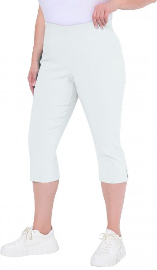 Ulla Popken Bengaline Elastic Waist Stretch Capri Pants Snow White - Džíny & Nohavice vo Veľkých Veľkostiach – Plus Size - 