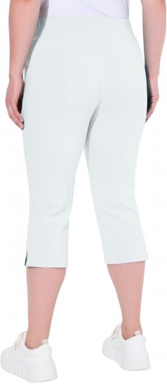 Ulla Popken Bengaline Elastic Waist Stretch Capri Pants Snow White - Džíny & Nohavice vo Veľkých Veľkostiach – Plus Size - 