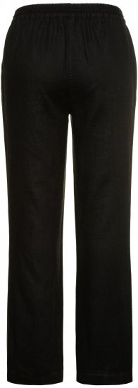 Ulla Popken Drawstring Elastic Waist Mary Fit Linen Pants Black - Džíny & Nohavice vo Veľkých Veľkostiach – Plus Size - 