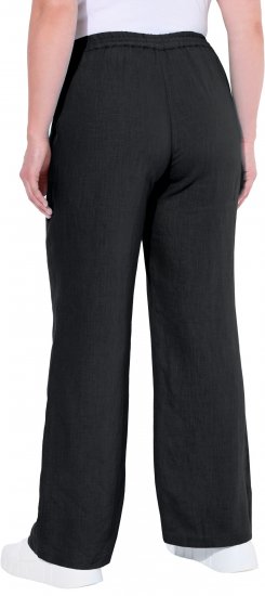 Ulla Popken Drawstring Elastic Waist Mary Fit Linen Pants Black - Džíny & Nohavice vo Veľkých Veľkostiach – Plus Size - 