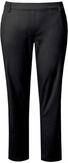 Ulla Popken Chino Elastic Waist Stretch Cotton Pants Black - Džíny & Nohavice vo Veľkých Veľkostiach – Plus Size - 