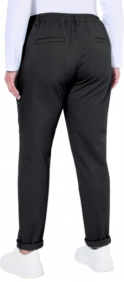 Ulla Popken Chino Elastic Waist Stretch Cotton Pants Black - Džíny & Nohavice vo Veľkých Veľkostiach – Plus Size - 