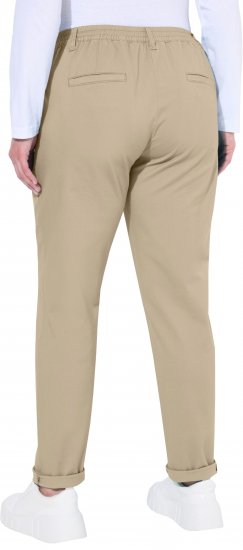 Ulla Popken Chino Elastic Waist Stretch Cotton Pants Brown - Džíny & Nohavice vo Veľkých Veľkostiach – Plus Size - 