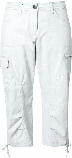 Ulla Popken Stretch Cotton Cargo Crop Pants Snow White - Džíny & Nohavice vo Veľkých Veľkostiach – Plus Size - 