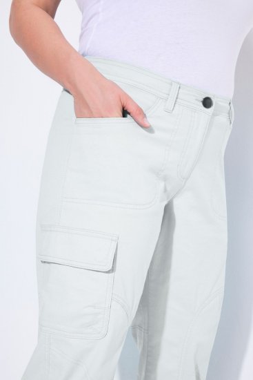 Ulla Popken Stretch Cotton Cargo Crop Pants Snow White - Nohavice - Nohavice pre ženy vo veľkých veľkostiach