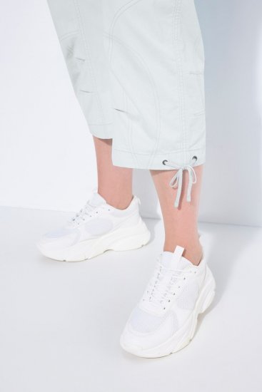 Ulla Popken Stretch Cotton Cargo Crop Pants Snow White - Nohavice - Nohavice pre ženy vo veľkých veľkostiach