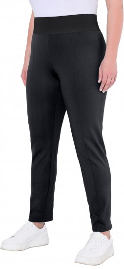 Ulla Popken Slim Leg Sienna Fit Ponte Stretch Knit Pants Black - Džíny & Nohavice vo Veľkých Veľkostiach – Plus Size - 