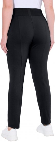 Ulla Popken Slim Leg Sienna Fit Ponte Stretch Knit Pants Black - Džíny & Nohavice vo Veľkých Veľkostiach – Plus Size - 