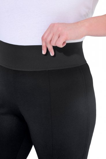 Ulla Popken Slim Leg Sienna Fit Ponte Stretch Knit Pants Black - Nohavice - Nohavice pre ženy vo veľkých veľkostiach
