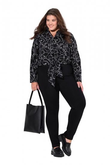 Ulla Popken Slim Leg Sienna Fit Ponte Stretch Knit Pants Black - Nohavice - Nohavice pre ženy vo veľkých veľkostiach