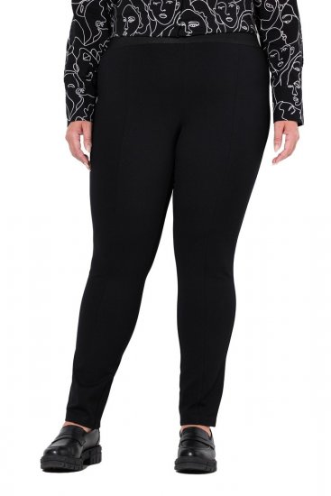 Ulla Popken Slim Leg Sienna Fit Ponte Stretch Knit Pants Black - Nohavice - Nohavice pre ženy vo veľkých veľkostiach