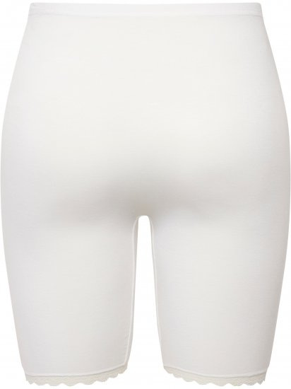 Ulla Popken Lace Hem Stretch Viscose Knit Bicycle Length Lounge Shorts White - Džíny & Nohavice vo Veľkých Veľkostiach – Plus Size - 